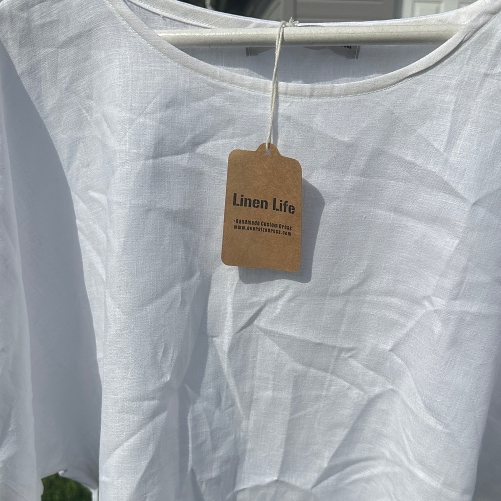 Handmade White Linen Top - Perfect for Spring and Summer - Picture 4 of 6
